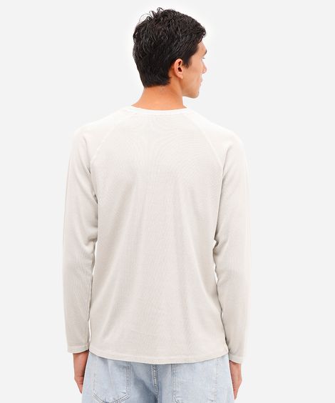 blusa masculina de algodão estonado manga raglan bege
