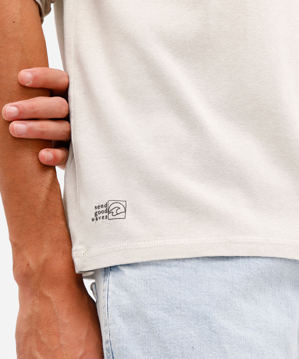 blusa masculina de algodão estonado manga raglan bege