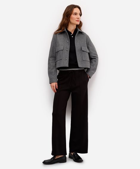 calça jogger básica feminina com nervura preta