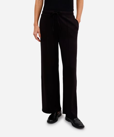 calça jogger básica feminina com nervura preta