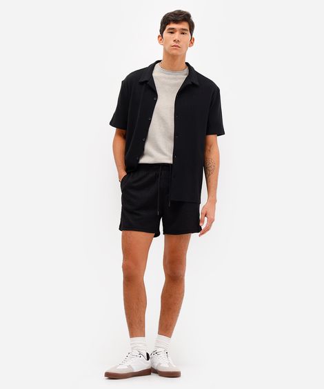 short reto masculino texturizado preto