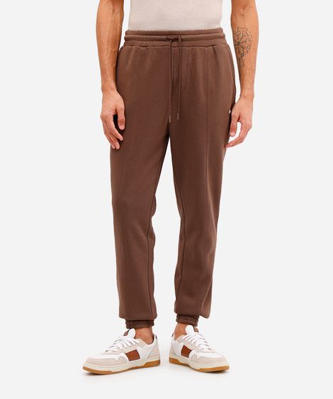 calça jogger masculina de moletom marrom