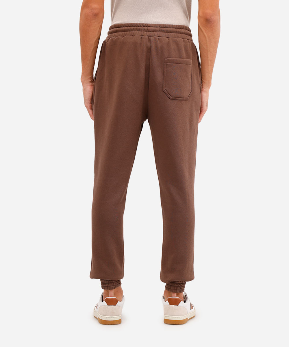 calça jogger masculina de moletom marrom