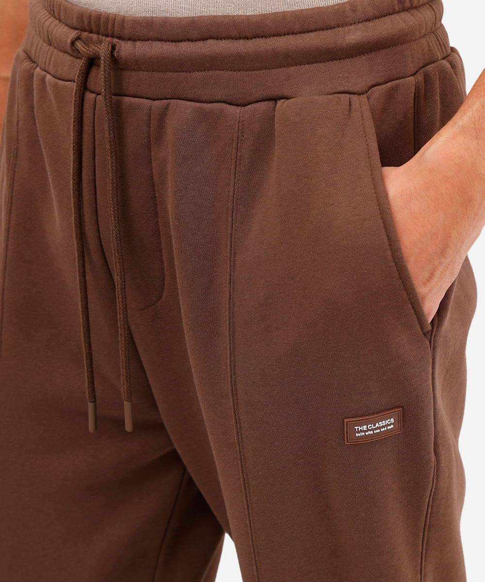 calça jogger masculina de moletom marrom