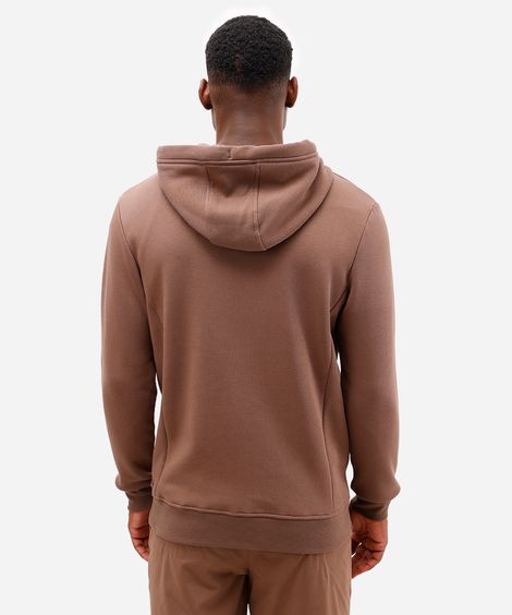 jaqueta masculina de moletom esportiva com capuz e bolso marrom