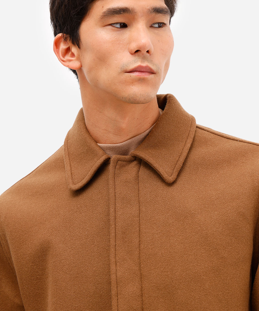 jaqueta masculina texturizada marrom