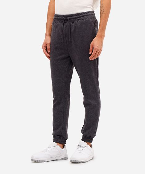 calça básica jogger masculina de moletom cinza