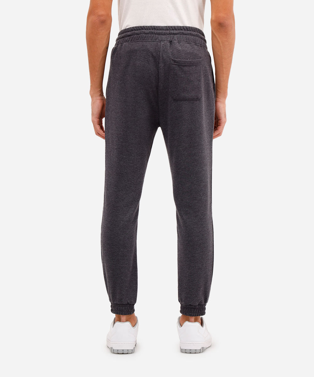 calça básica jogger masculina de moletom cinza