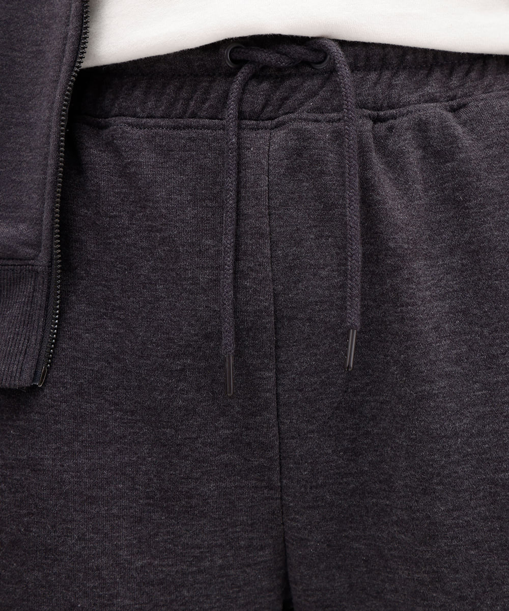 calça básica jogger masculina de moletom cinza
