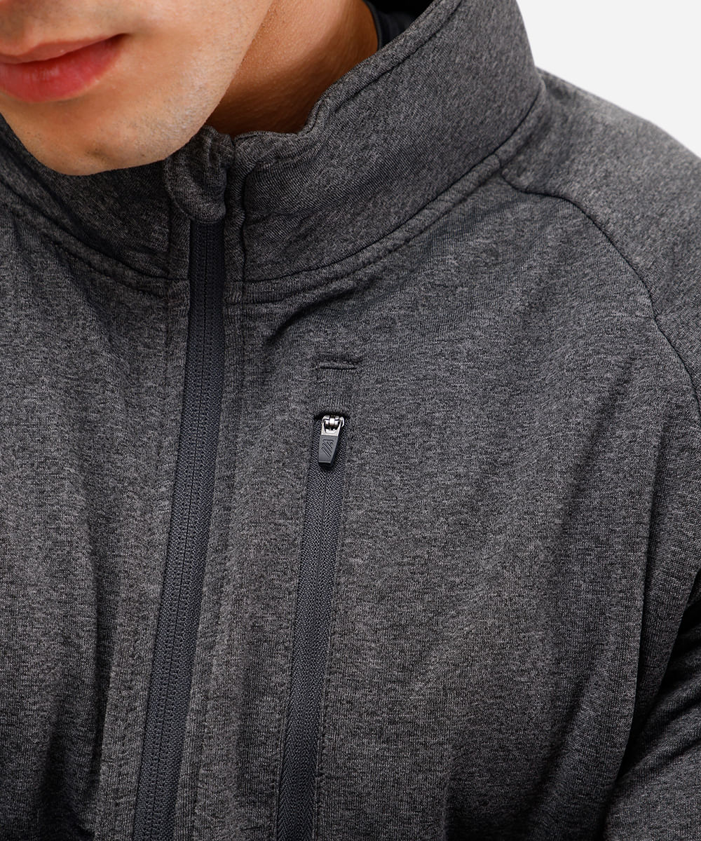 jaqueta masculina esportiva gola alta cinza