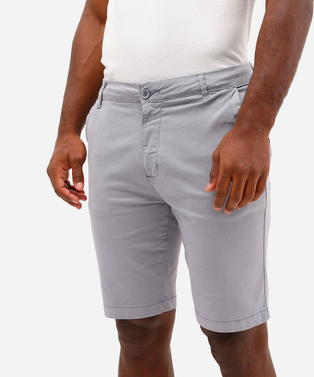 bermuda slim masculina de sarja azul