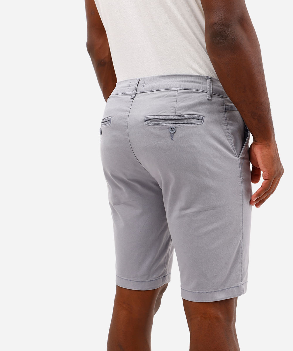 bermuda slim masculina de sarja azul