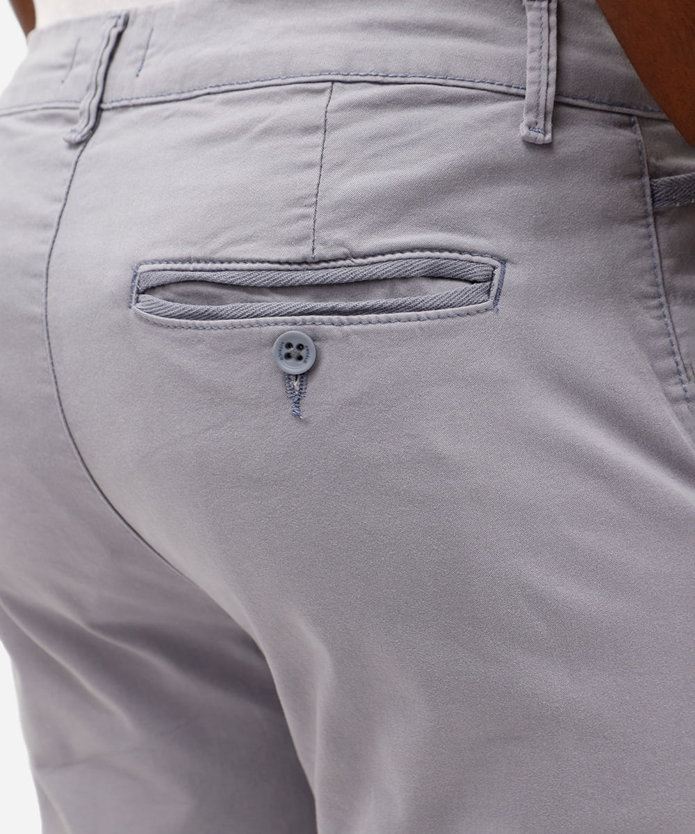 bermuda slim masculina de sarja azul