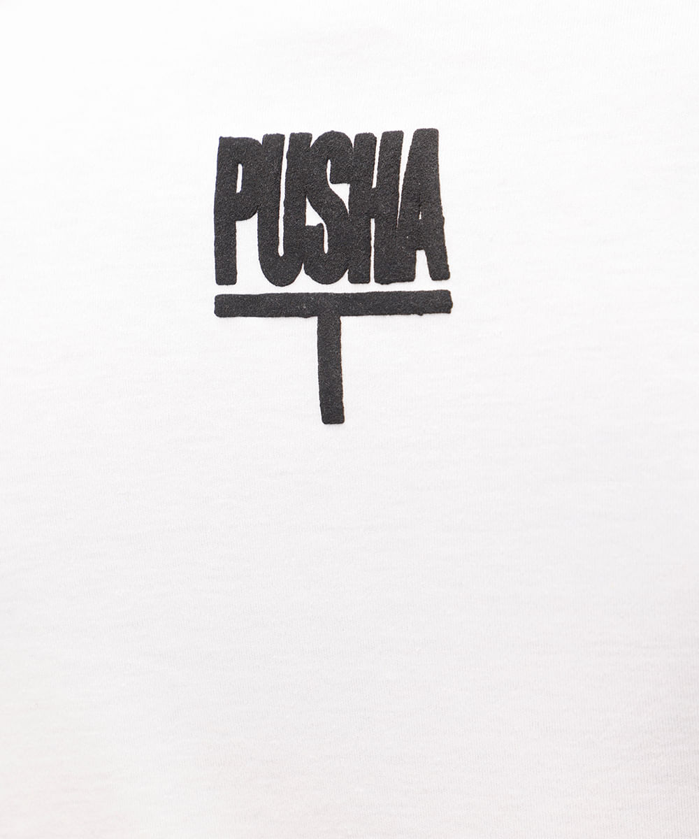 camiseta relaxed masculina de algodão pusha t off white