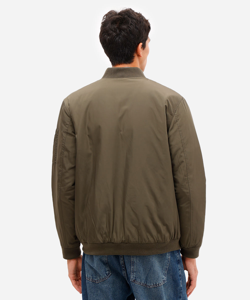 jaqueta bomber masculina bolso com zíper verde