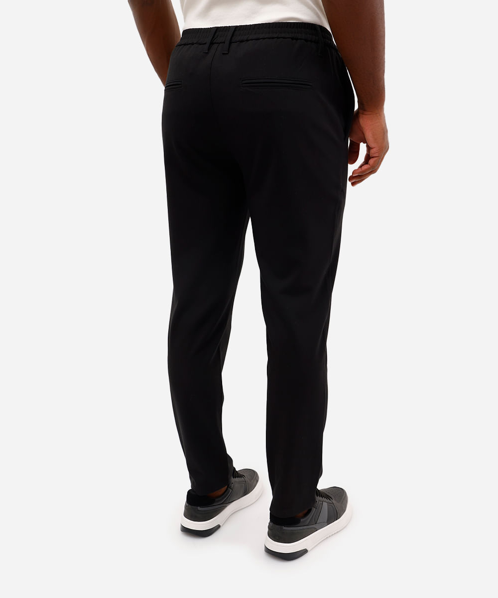 calça social slim masculina cós com elástico preta
