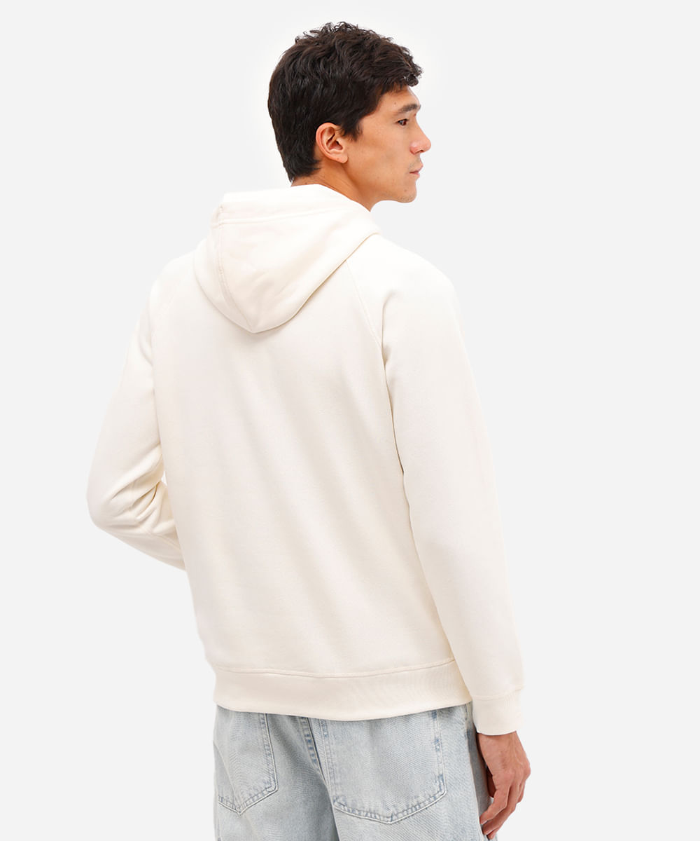 blusão básico masculino de moletom com capuz off white