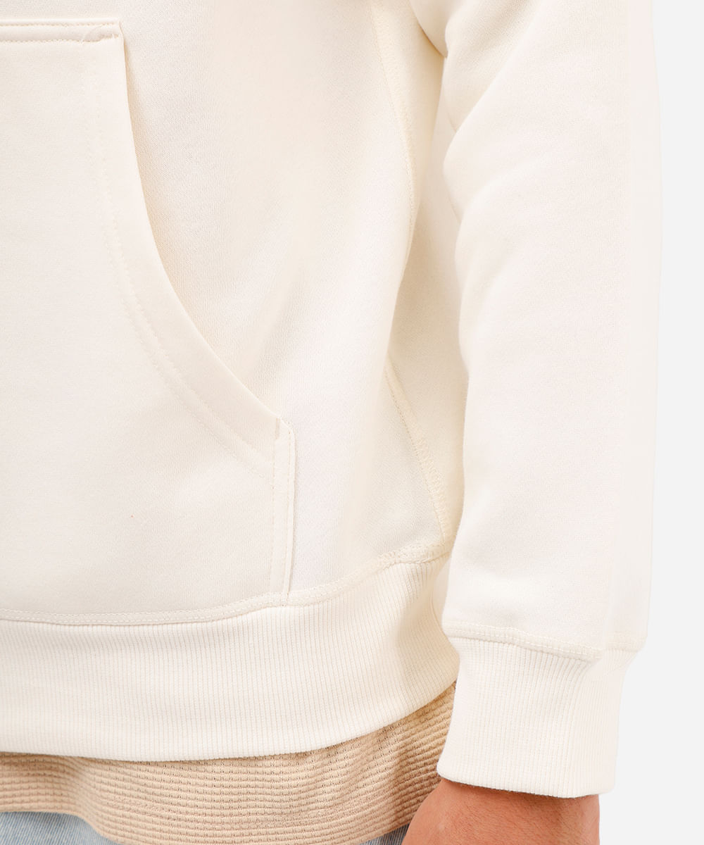 blusão básico masculino de moletom com capuz off white