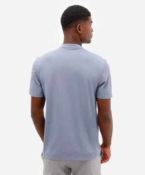 polo masculina comfort gola padre manga curta azul