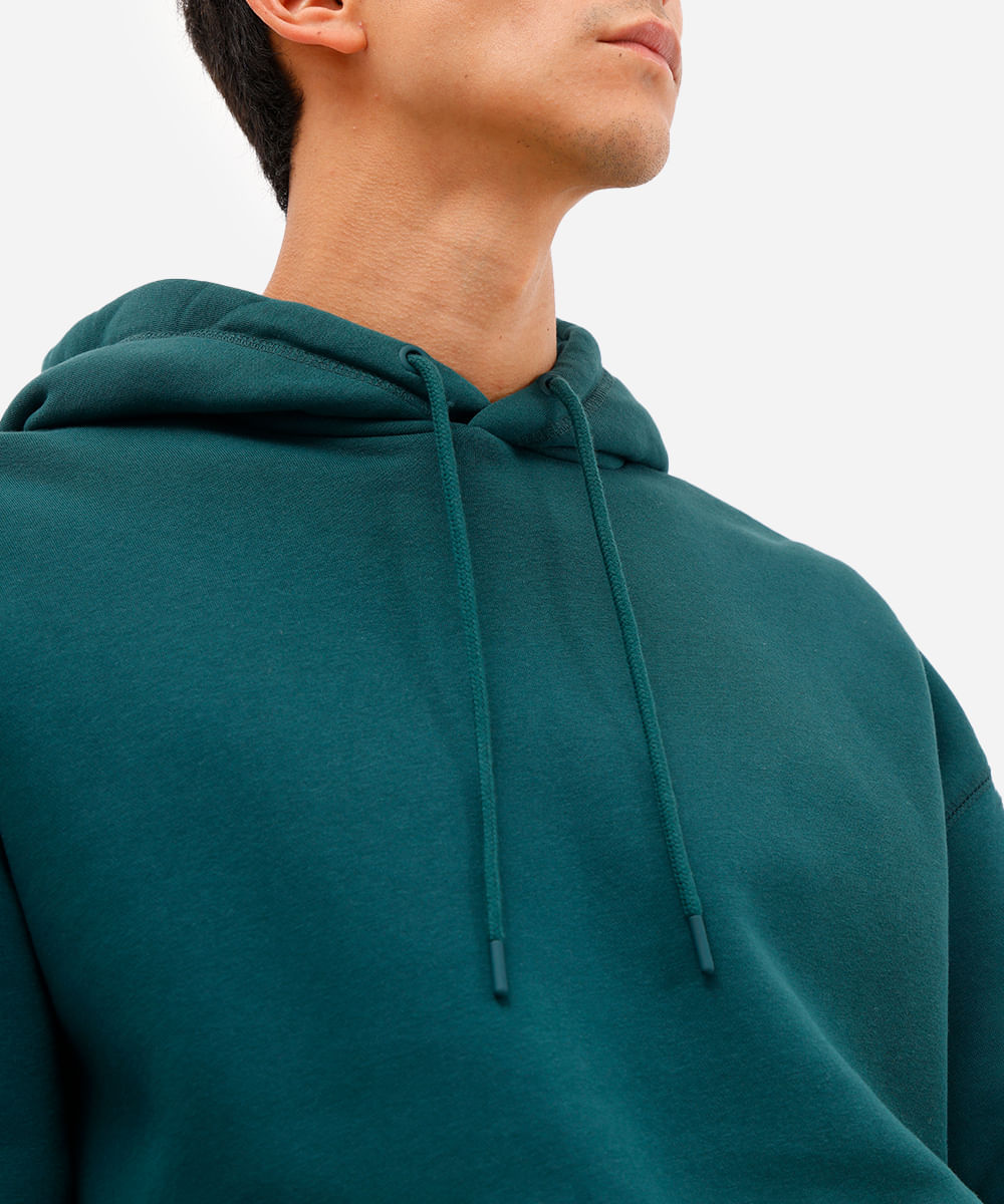 blusão oversized masculino de moletom com capuz verde