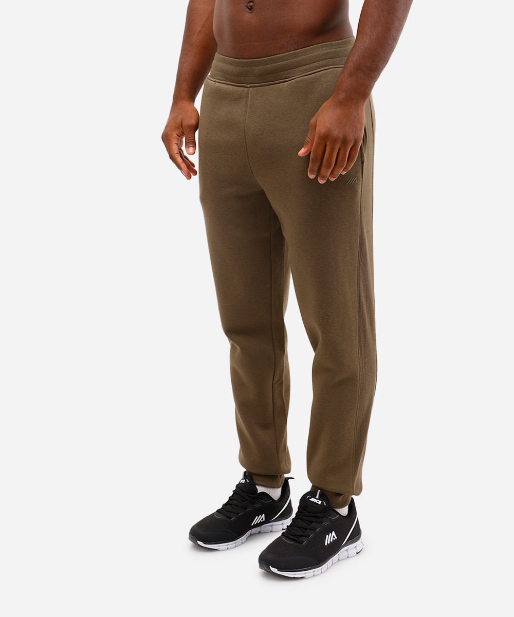 calça jogger masculina de moletom esportiva com textura verde