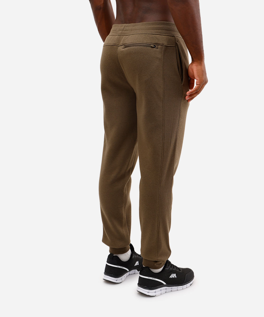 calça jogger masculina de moletom esportiva com textura verde