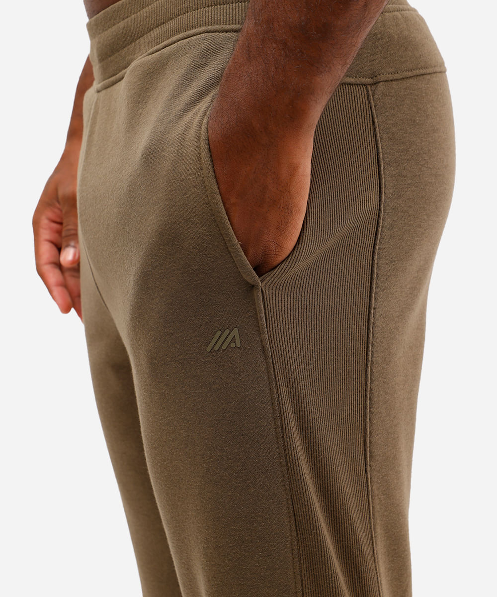 calça jogger masculina de moletom esportiva com textura verde