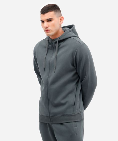 jaqueta masculina de moletom esportiva com capuz e bolso verde