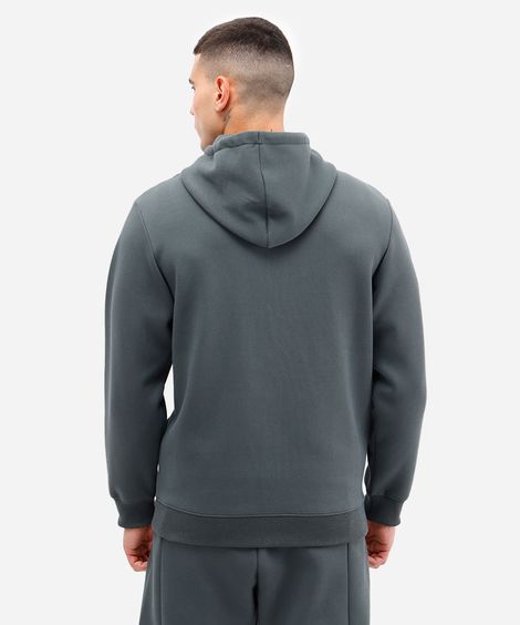 jaqueta masculina de moletom esportiva com capuz e bolso verde