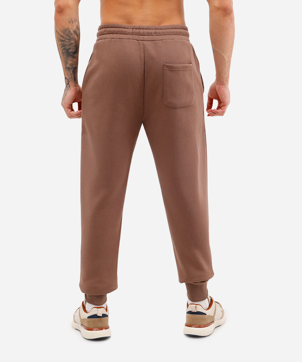 calça jogger masculina de moletom esportiva marrom