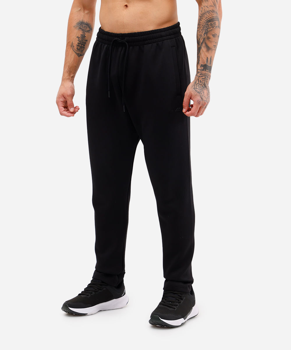 calça slim masculina de moletom preta