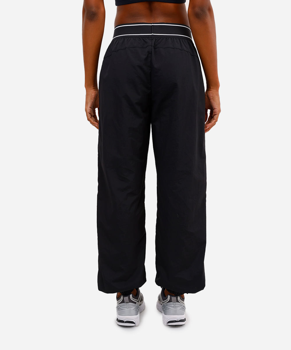 calça jogger feminina esportiva barra ajustável preta