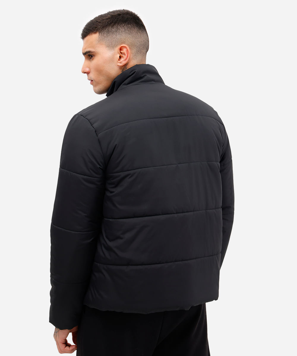 jaqueta masculina puffer esportiva preta