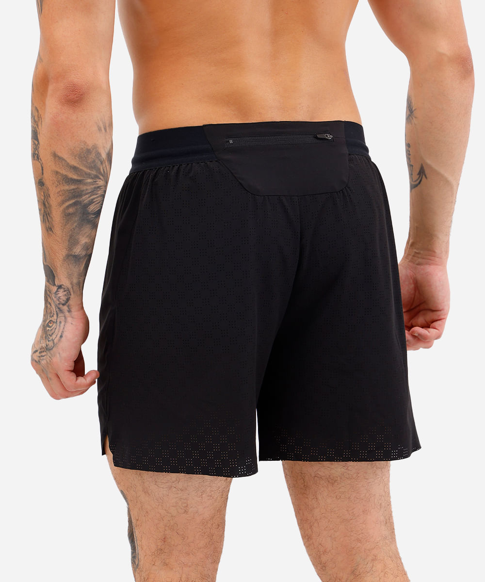 short masculino esportivo texturizado preto