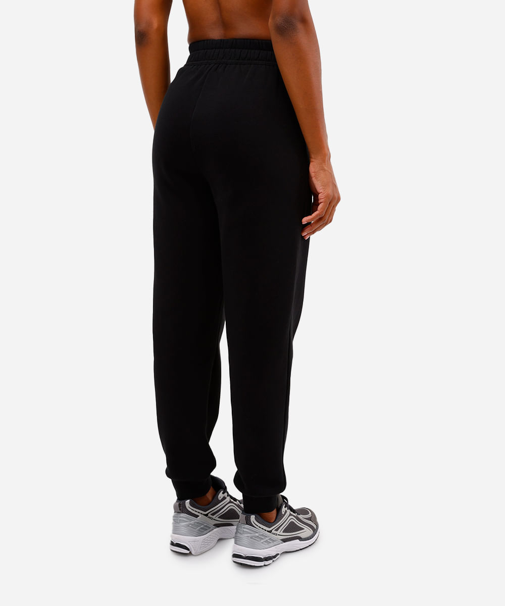 calça jogger feminina de moletom esportiva preto