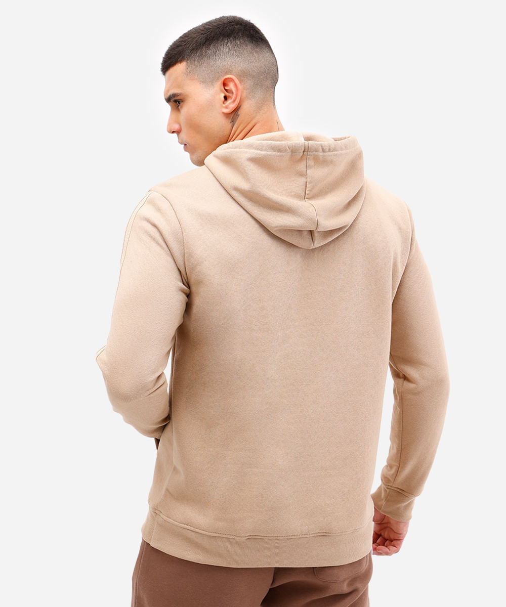 blusa de moletom com capuz ace - bege