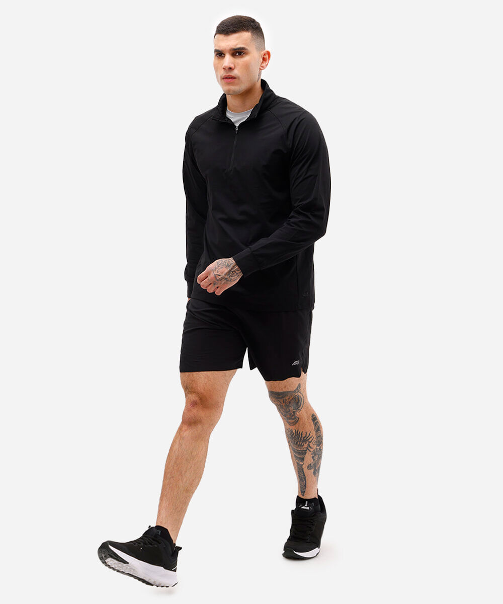 blusa masculina esportiva gola alta preta
