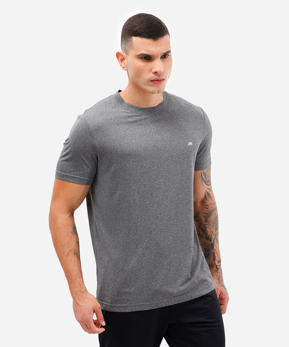camiseta masculina esportiva ace - cinza mescla escuro