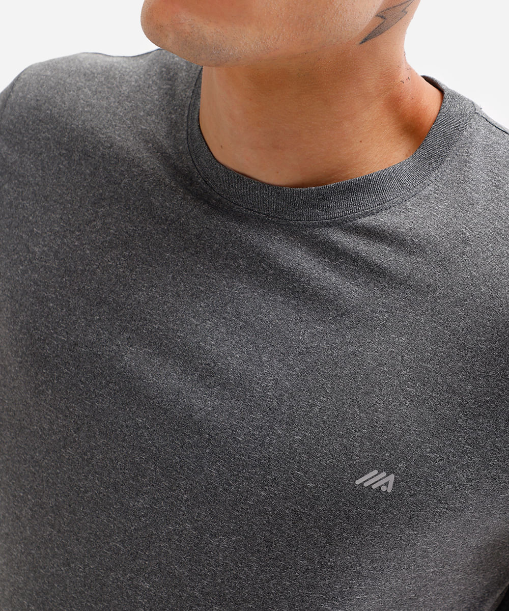 camiseta masculina esportiva ace - cinza mescla escuro
