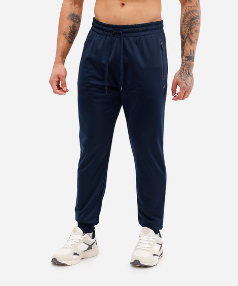 calça jogger com bolsos azul