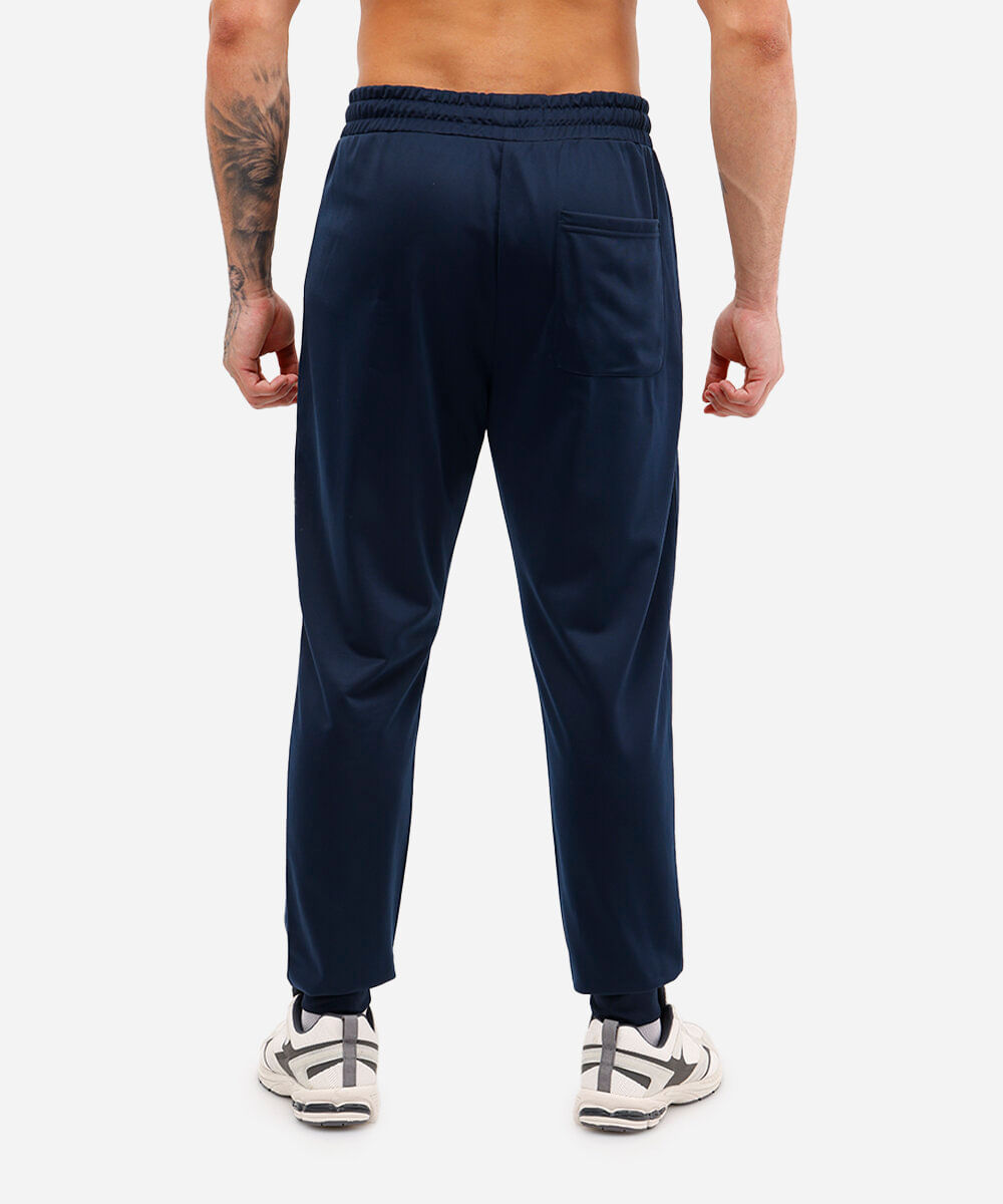 calça jogger com bolsos azul