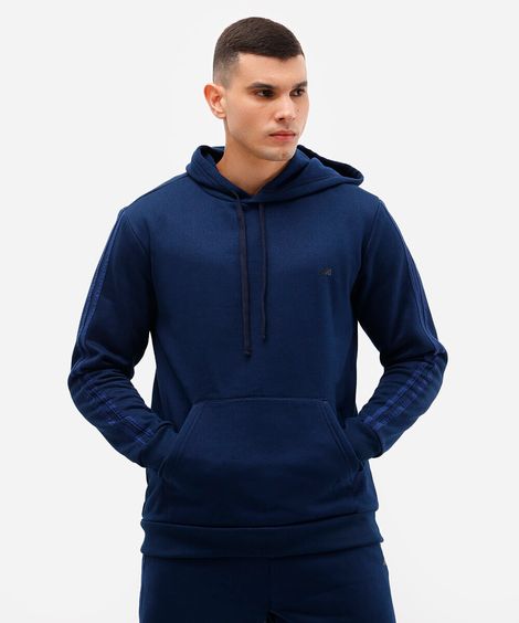 blusa de moletom com capuz azul