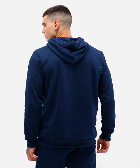blusa de moletom com capuz azul