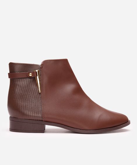 bota chelsea via uno texturizada marrom