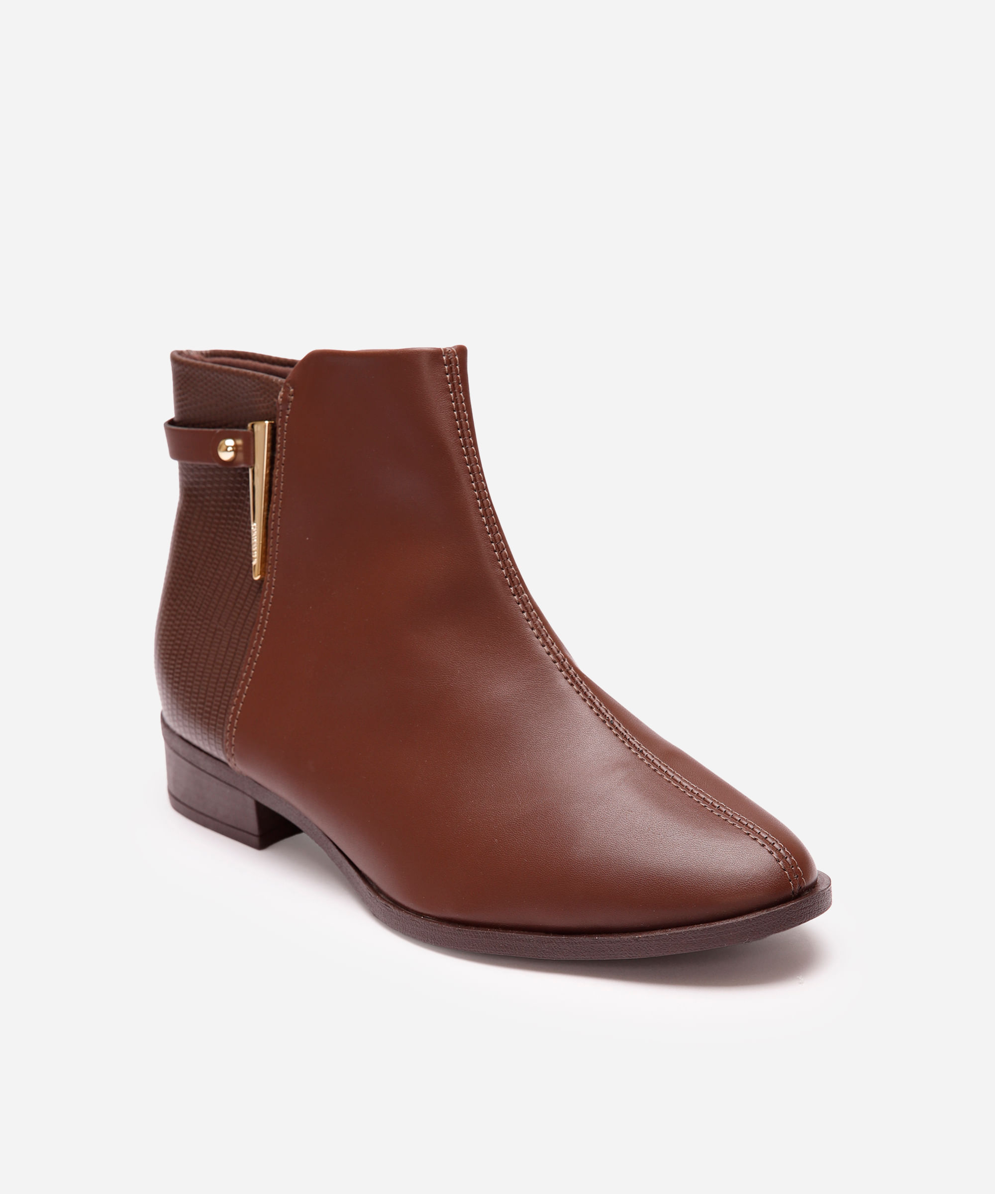 bota chelsea via uno texturizada marrom