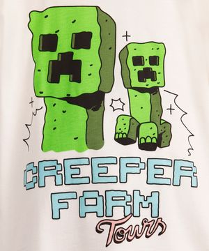 pijama longo infantil creeper farm tours minecraft off white
