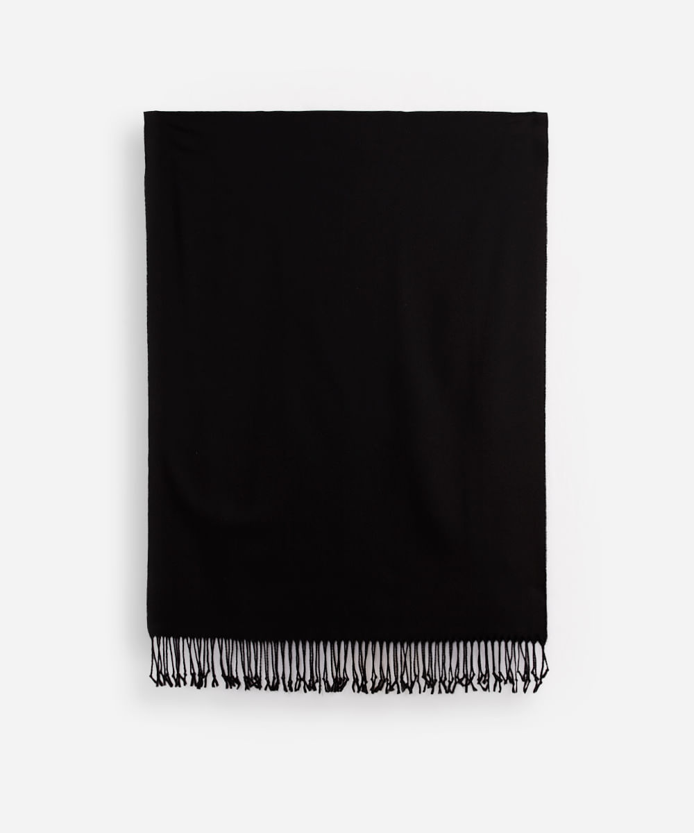 cachecol masculino de tricot básico preto