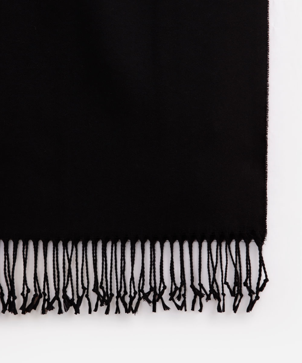 cachecol masculino de tricot básico preto