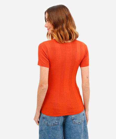 blusa feminina com viscose canelada marrom