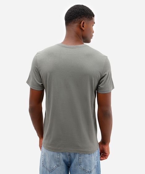 camiseta masculina de algodão básica manga curta verde